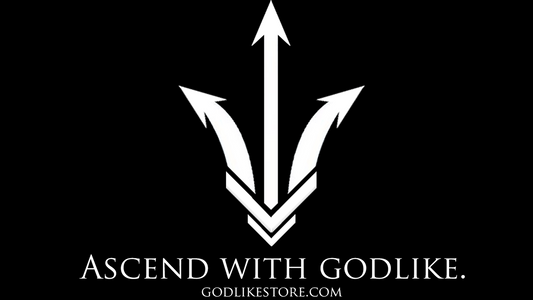 godlike brand's banner with the motto "ascend with godlike"